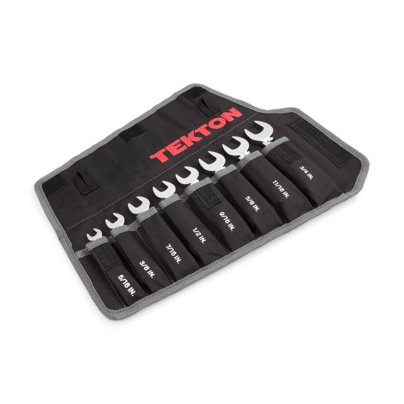 TEKTON WRN01086 5/16-3/4 in. Stubby Combination Wrench Set with Pouch (8-Piece) | Bigbigmart.com