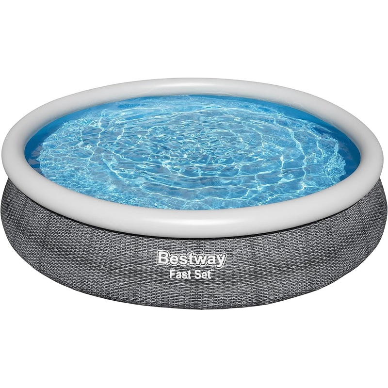 Bestway Fast Set 12 x 30 Inflatable Round Soft Sided Above Ground Pool Set | Bigbigmart.com
