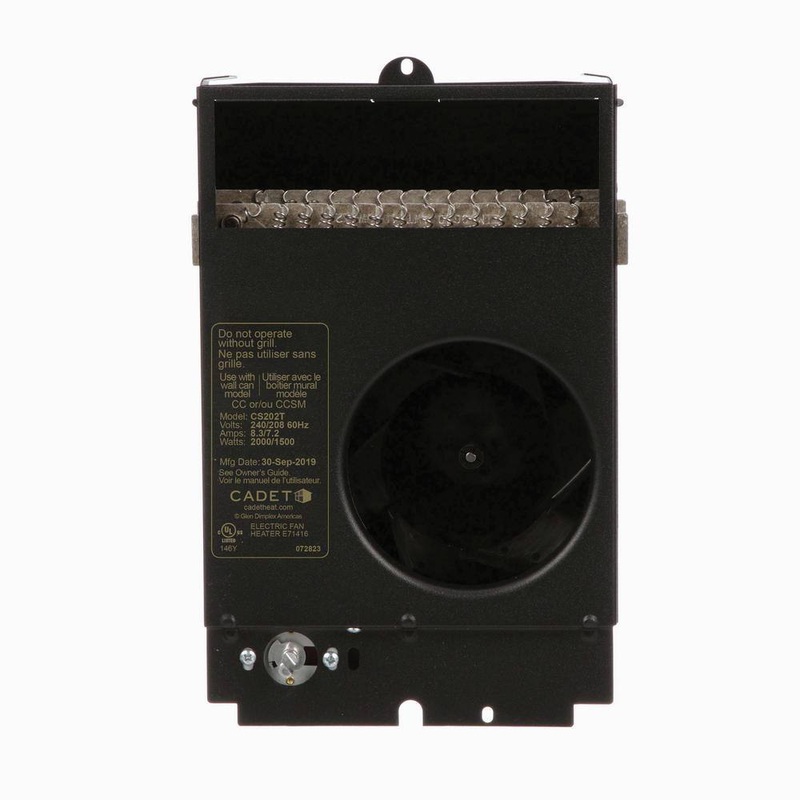 Cadet CS202T 240/208-volt 2,000/1,500-watt Com-Pak In-wall Fan-forced Replacement Electric Heater Assembly with Thermostat | Bigbigmart.com