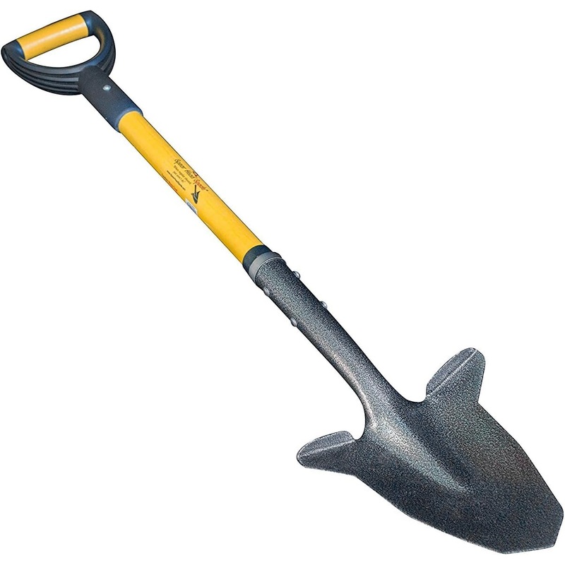 Spear Head Spade Gardening Shovel with Steel-Reinforced Fiberglass Handle, Cushioned D-Grip and Sharp, Hardened-Steel Blade, Award Winning Spade, Model SHFD3 Yellow | Bigbigmart.com