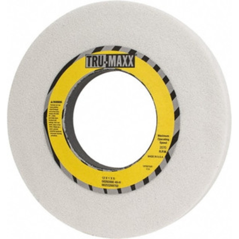 Tru-Maxx 12 Diam x 5 Hole x 1 Thick, H Hardness, 46 Grit Surface Grinding Wheel Aluminum Oxide, Type 1, Coarse Grade, 2,070 Max RPM, Vitrified Bond, No Recess 66253269702 – 06292890