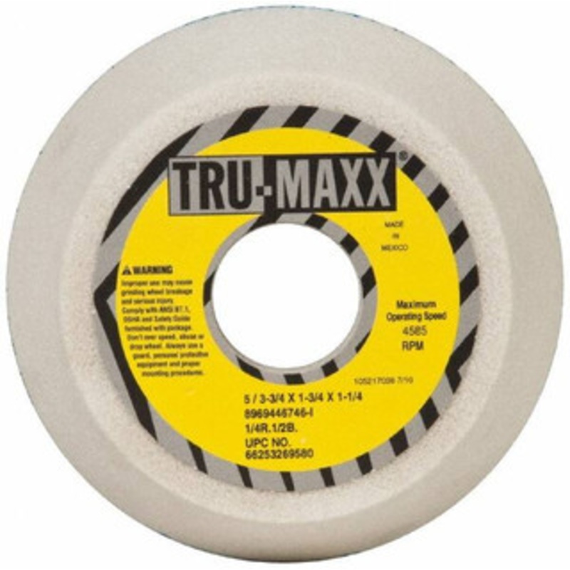 Tru-Maxx 5 Diam, 1-3/4 Hole Size, 1-3/4 Overall Thickness, 46 Grit, Type 11 Tool & Cutter Grinding Wheel Coarse Grade, Aluminum Oxide, I Hardness, 4,585 RPM 66253269580 – 89694467