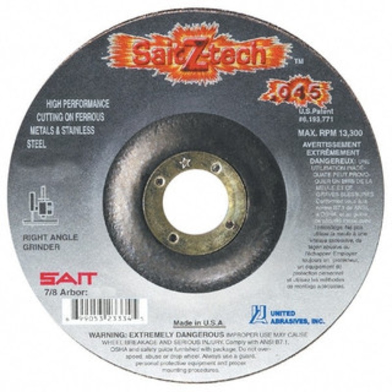 United Abrasives-SAIT 5 Wheel Diam, 7/8 Arbor Hole, Type 27 Depressed Center Wheel Zirconia Alumina, Resinoid Bond, 12,200 Max RPM, Compatible with Angle Grinder 23335 – 09225749