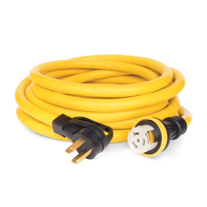 Champion Power Equipment 100828 50-Amp RV Generator 30-ft 1 3 Prong Yellow Outdoor Heavy Duty Locking Extension Cord | Bigbigmart.com