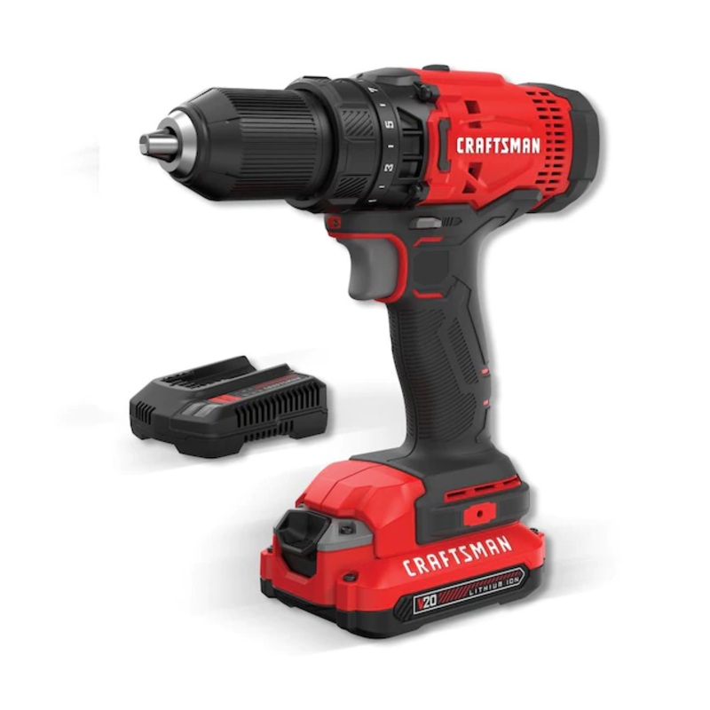 CRAFTSMAN CMCD700C1 V20 20-volt Max 1/2-in Cordless Drill (1-Battery Included and Charger Included) | Bigbigmart.com