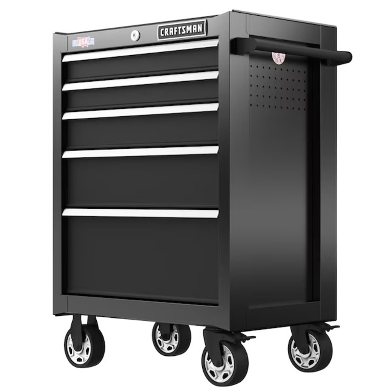 CRAFTSMAN CMST98268BK 2000 Series 26.5-Inches W x 37.5-Inches H 5 -Drawer Steel Rolling Tool Cabinet ( Black ) | Bigbigmart.com
