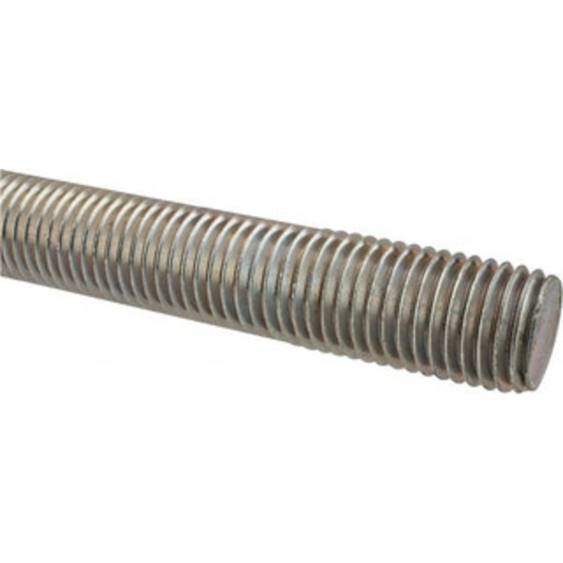 Made in USA 1-8 x 2 ft. Low Carbon Steel Threaded Rod Right Hand Thread, Zinc Plated Finish, UNC 03162 – 04352316