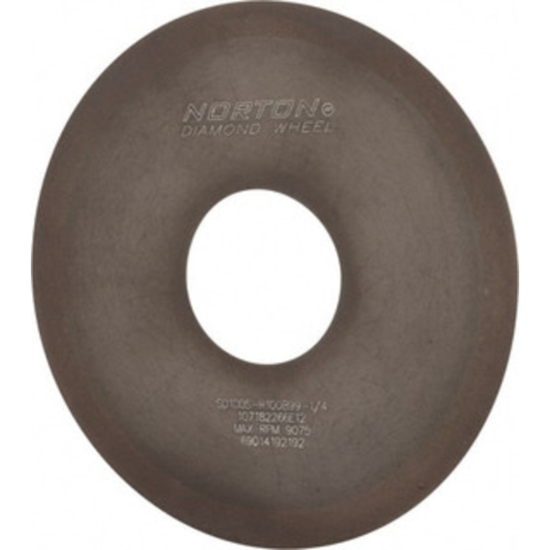 Norton 4 Diam x 1-1/4 Hole x 1/32 Thick, 100 Grit Surface Grinding Wheel Diamond, Type 1A1, Fine Grade, Resinoid Bond 69014192192 – 73550303