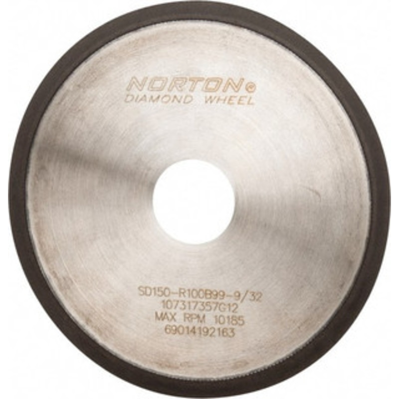 Norton 6 Diam x 1-1/4 Hole, 150 Grit Surface Grinding Wheel Diamond, Type 1A1R, Medium Grade 69014192163 – 73553547