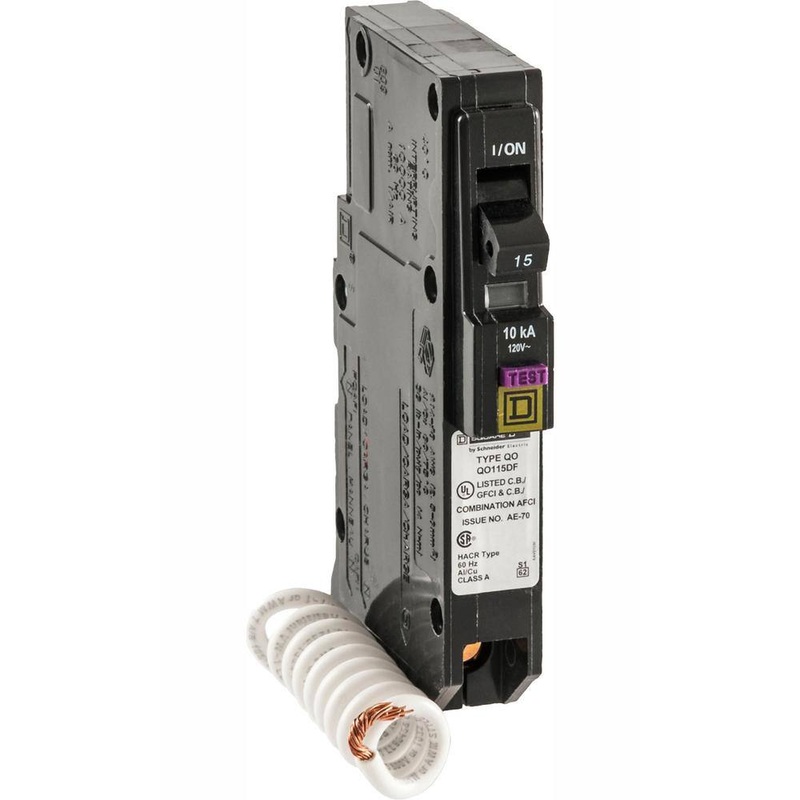 Square D QO115DFC QO 15 Amp Single-Pole Dual Function (CAFCI and GFCI) Circuit Breaker | Bigbigmart.com
