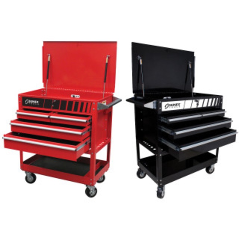 SUNEX 4 Drawer Service Carts with Locking Top