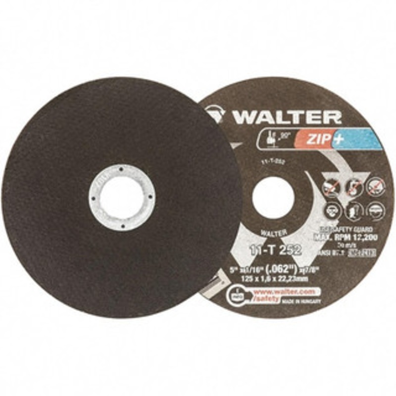 Walter Surface Technologies 5 x 1/16, 7/8 Hole 46 Grit Aluminum Oxide Cutoff Wheel Coarse, Reinforced, 12,200 Max RPM, Use with Angle Grinders 11T252 – 77331148