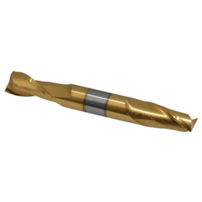 Atrax 2-Flute TiN Coated Centercutting Double End Mill, 1/2 Mill Dia., 1/2 Shank Dia., 1 LOC – 45-303-5