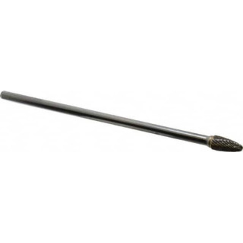 Atrax 3/8 Cut Diam, 1/4 Shank Diam, Carbide Double Cut Tree Burr with Radius Radius End, 6-3/4 OAL, 3/4 LOC SF-3L6DC – 00457721