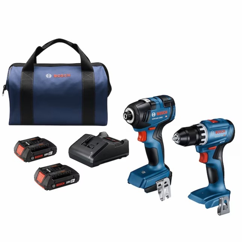 Bosch GXL18V-27B22 18-volt 2-Tool Brushless Power Tool Combo Kit with Soft Case (2-Batteries Included and Charger Included) | Bigbigmart.com