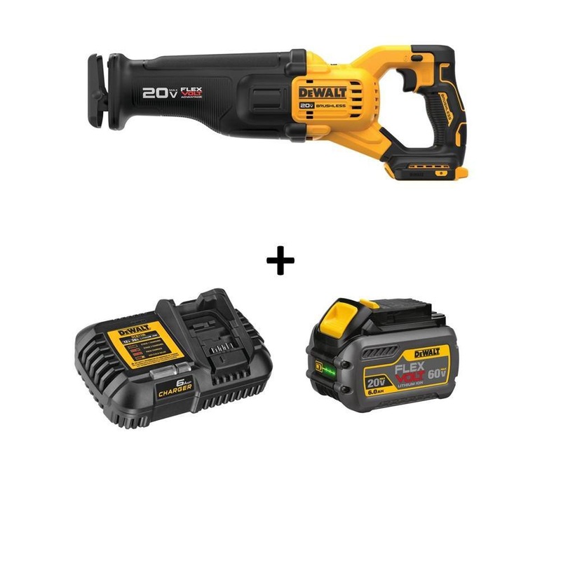 DEWALT DCS386BW606C 20V MAX Lithium Ion Cordless Brushless Reciprocating Saw with FLEXVOLT ADVANTAGE and (1) FLEXVOLT 6.0Ah Battery Kit | Bigbigmart.com