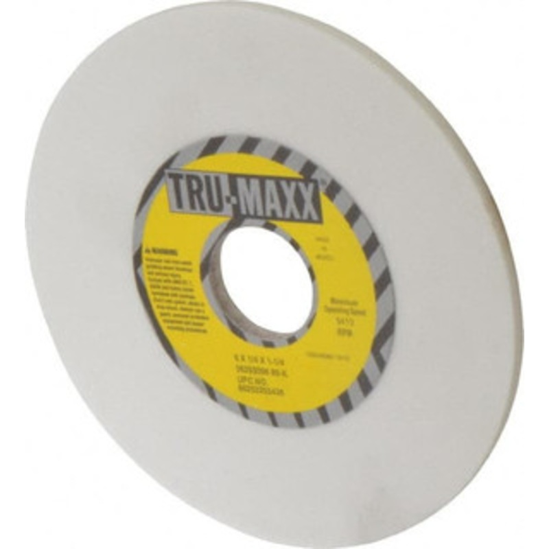 Tru-Maxx 6 Diam x 1-1/4 Hole x 1/4 Thick, K Hardness, 80 Grit Surface Grinding Wheel Aluminum Oxide, Type 1, Medium Grade, 5,410 Max RPM, Vitrified Bond, No Recess 66253255426 – 06293096