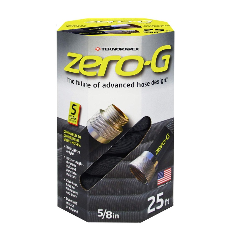 zero-G 4001-25 8 Inch by 25 Feet Lightweight, Ultra Flexible, Durable, Kink-Free Garden Hose, 5, 5/8 x 25′, Gray | Bigbigmart.com