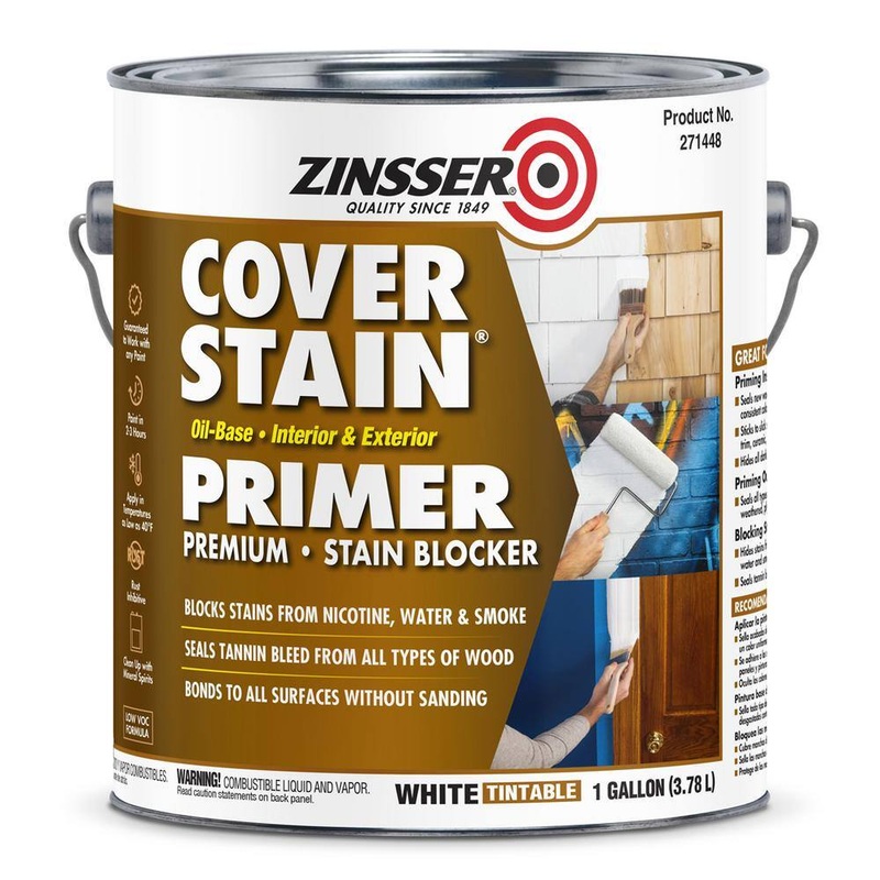 Zinsser 271448 Cover Stain 1 gal. White Low VOC Classic Oil-Based Interior/Exterior Primer and Sealer | Bigbigmart.com