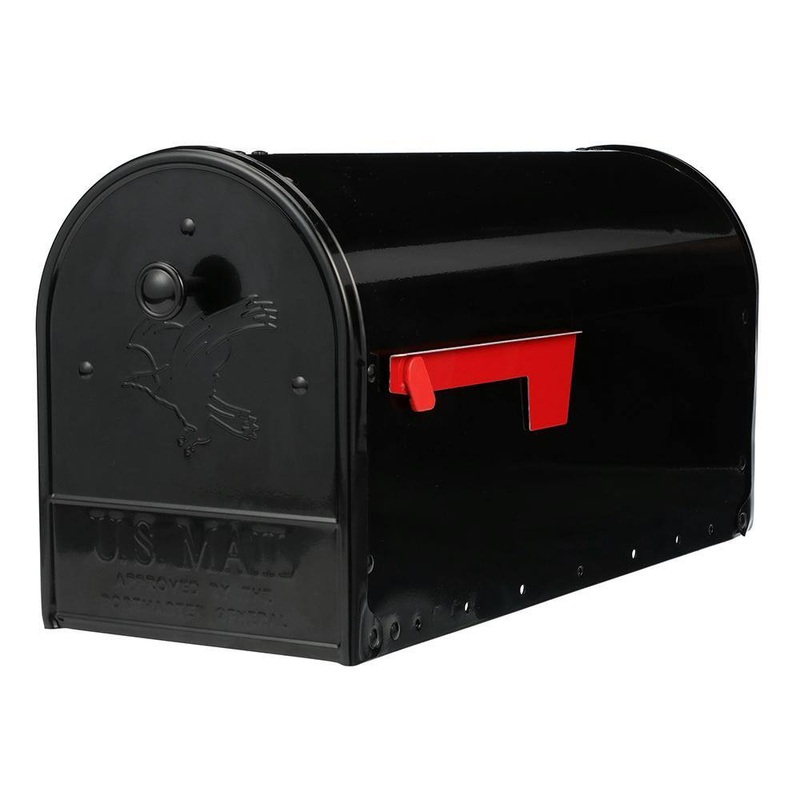 Architectural Mailboxes OM160BAM Outback Double Door, Black, Large, Steel, Post Mount Mailbox | Bigbigmart.com
