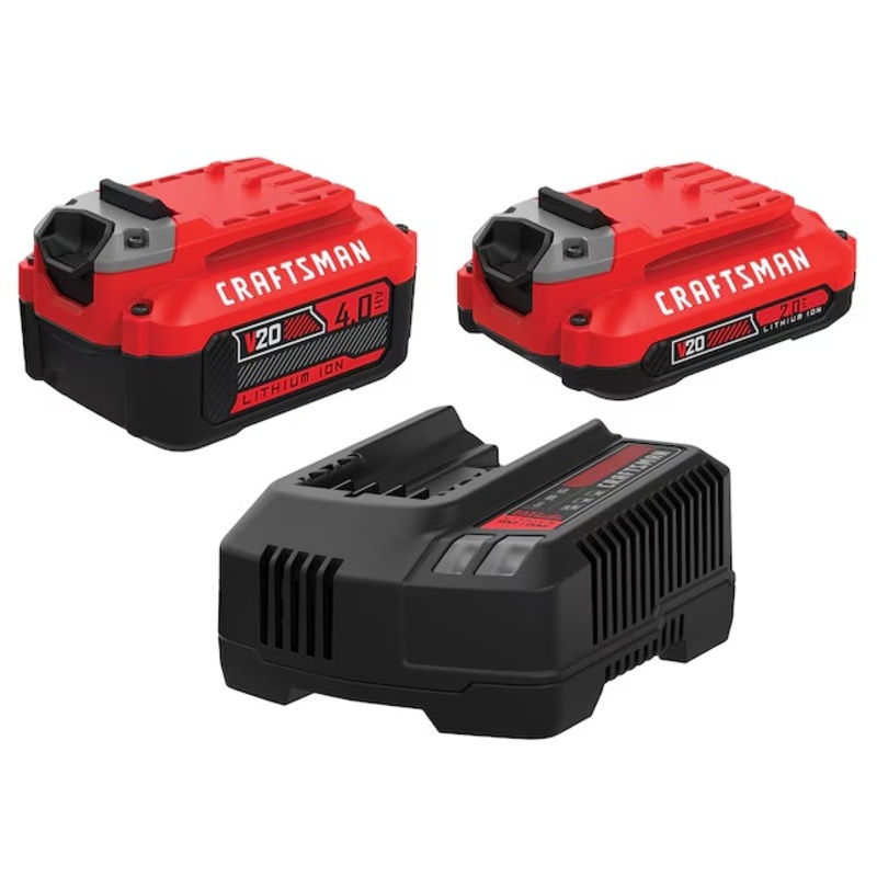 CRAFTSMAN CMCB204-CKVA V20 20-V 2-Pack Lithium-ion Battery and Charger (4 Ah and 2 Ah) | Bigbigmart.com