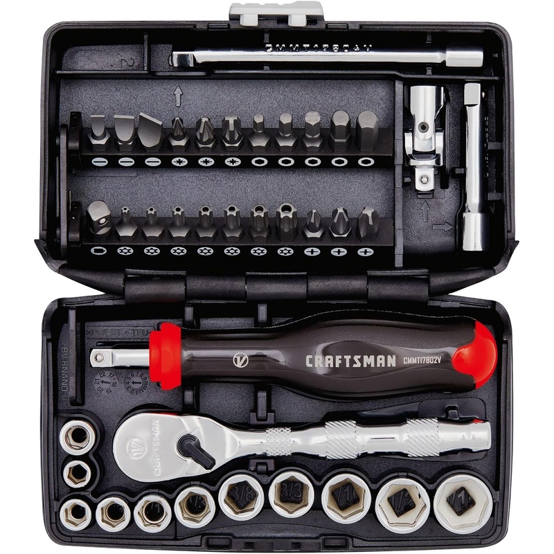 CRAFTSMAN V-SERIES 1/4 SAE Tool Set, Socket and Bit Tool Set, SAE, 38-Piece (CMMT45750V) | Bigbigmart.com