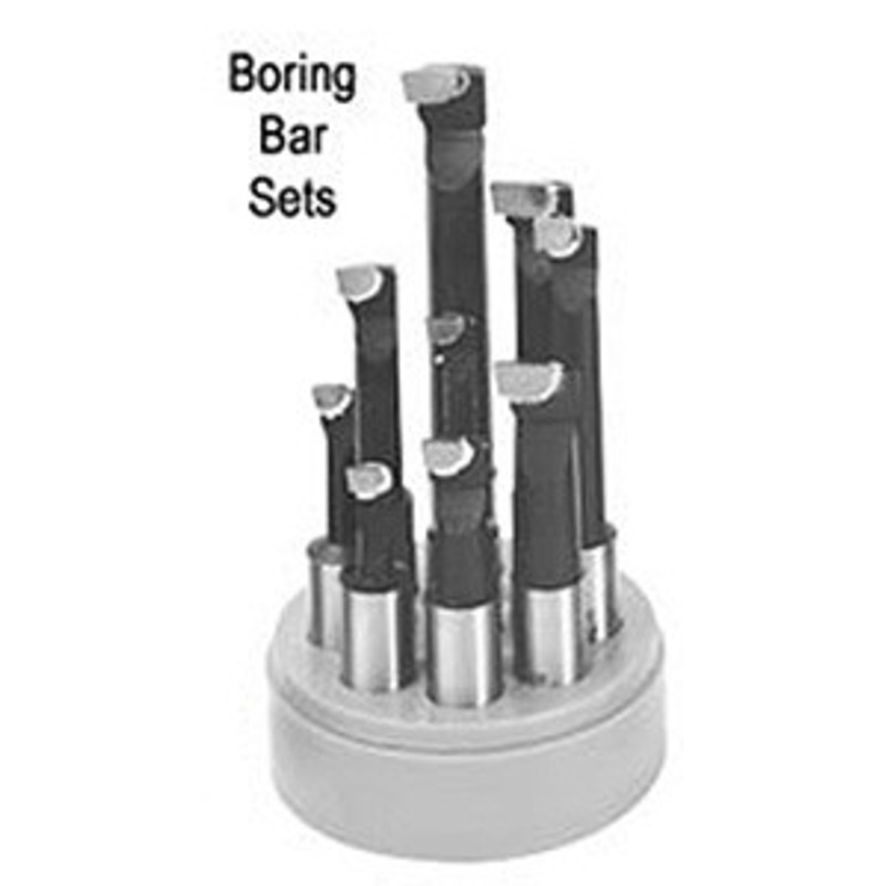 Precise Carbide Tipped Boring Bar Set, 1 Shank (6 Pieces) – E-100