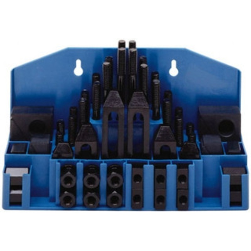 TE-CO 52 Piece Fixturing Step Block & Clamp Set with 1 Step Block, 13/16 T-Slot, 5/8-11 Stud Thread 1-1/4 Nut Width, 3, 4, 5, 6, 7 & 8 Stud Lengths 20417 – 06944920