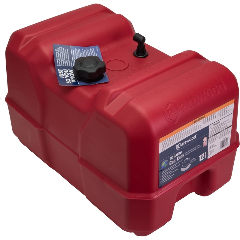attwood 8812LP2 EPA and CARB Certified 12-Gallon Portable Marine Boat Fuel Tank, Red | Bigbigmart.com