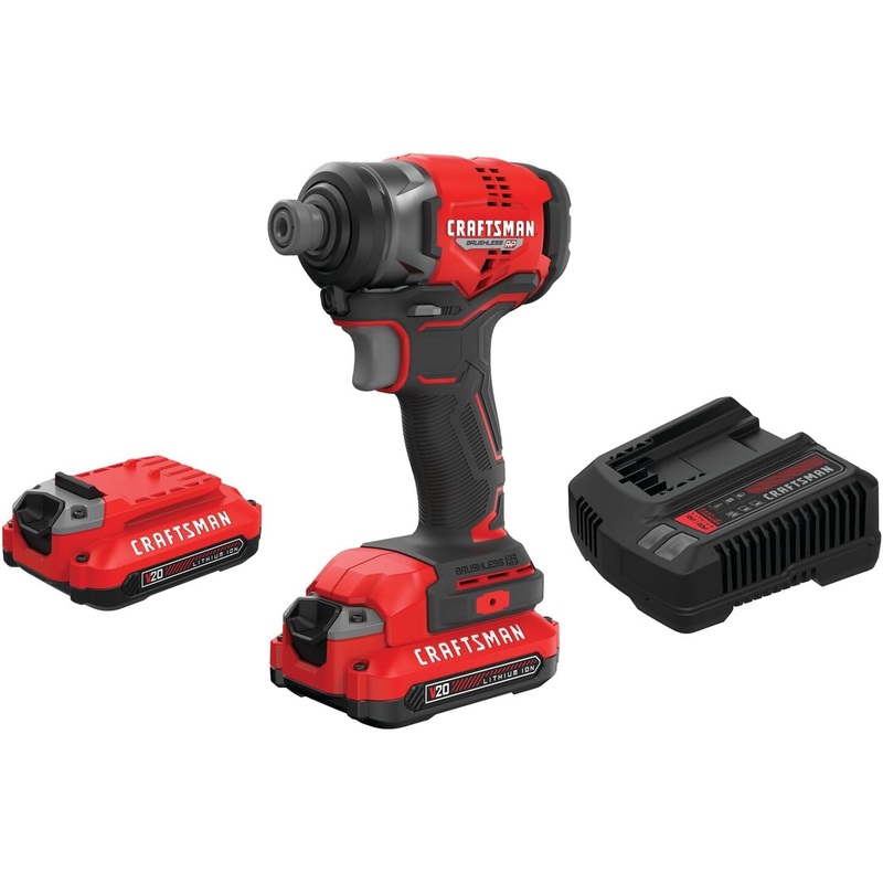 CRAFTSMAN V20 Cordless Impact Driver, 1/4 inch, Battery and Charger Included (CMCF813C2) | Bigbigmart.com