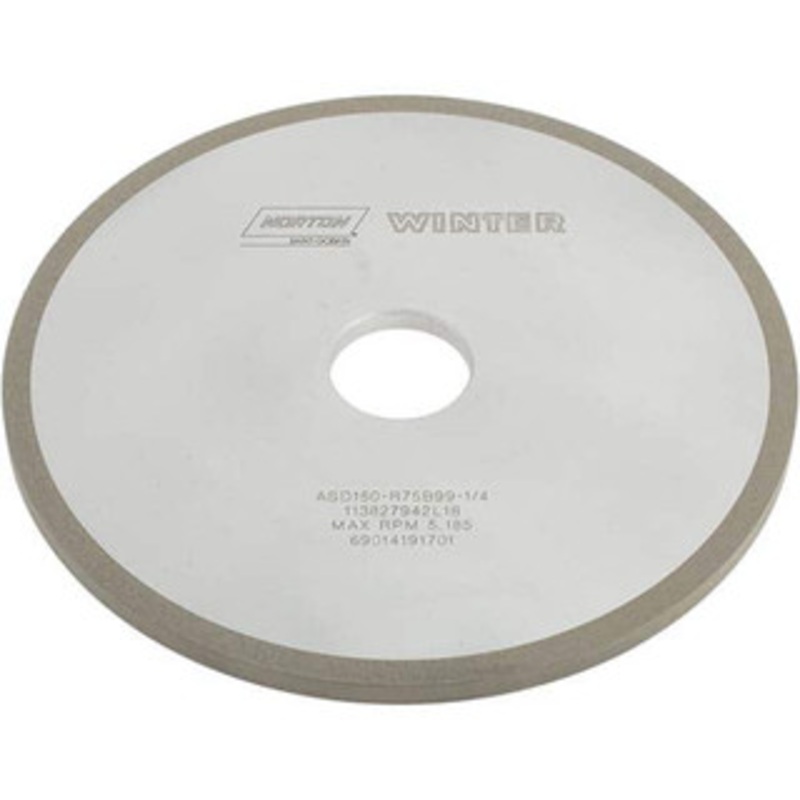Norton 7 Diam x 1-1/4 Hole x 1/4 Thick, 150 Grit Surface Grinding Wheel Diamond, Type 1A1, Very Fine Grade, Resinoid Bond 69014191701 – 73551285