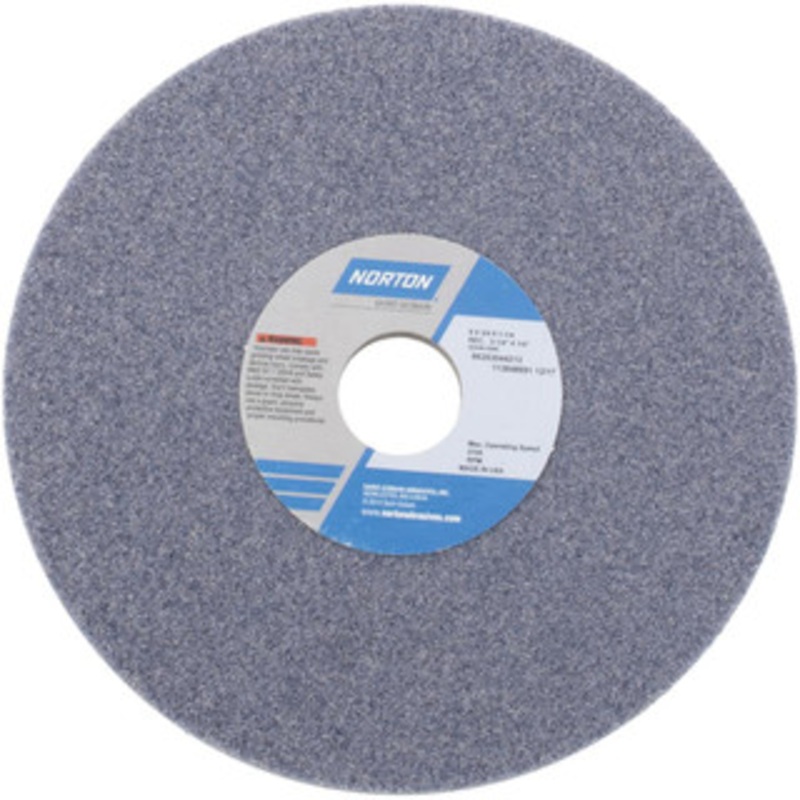 Norton 8 Diam x 1-1/4 Hole x 3/4 Thick, I Hardness, 46 Grit Surface Grinding Wheel Aluminum Oxide, Type 5, Coarse Grade, 3,105 Max RPM, Vitrified Bond, One-Side Recess 66253044213 – 65354755