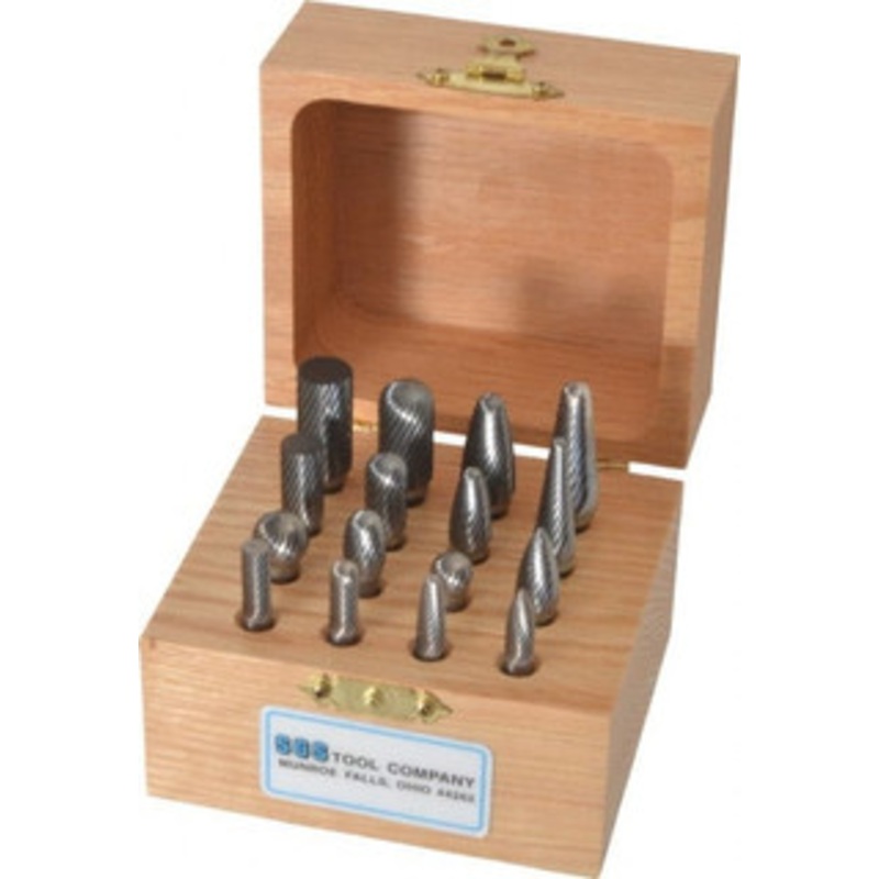 SGSPRO 16 Piece, 1/4 Shank Burr Set Tungsten Carbide, Multiple Head Shape 18216 – 05289731