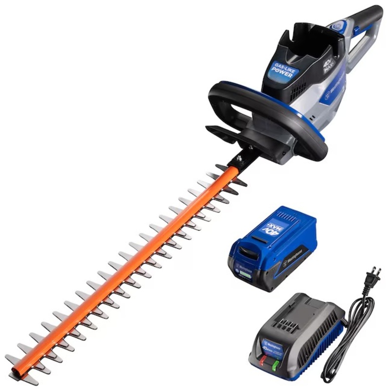 Westinghouse 4HT25AH4BC 40VMAX+ 40-volt Max 24-in Battery Hedge Trimmer 2.5 Ah (Battery and Charger Included) | Bigbigmart.com
