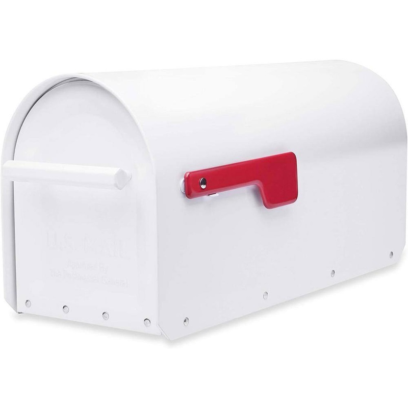 Architectural Mailboxes 5560W-R-10 Sequoia White, Large, Steel, Heavy Duty Post Mount Mailbox | Bigbigmart.com