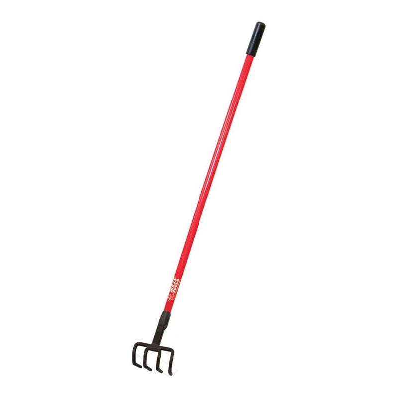 Bully Tools 92334 4-Tine Cultivating Fork with Fiberglass Handle | Bigbigmart.com