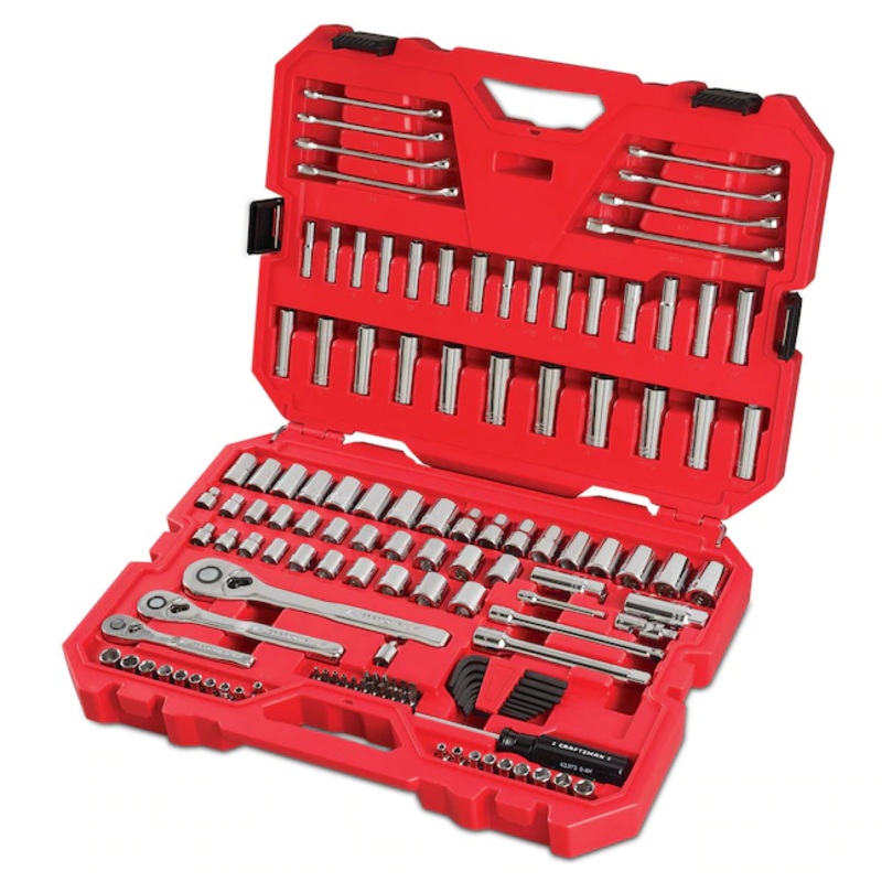 CRAFTSMAN CMMT12024 135-Piece Standard (SAE) and Metric Combination Polished Chrome Mechanics Tool Set (1/4-in; 3/8-in; 1/2-in;) | Bigbigmart.com