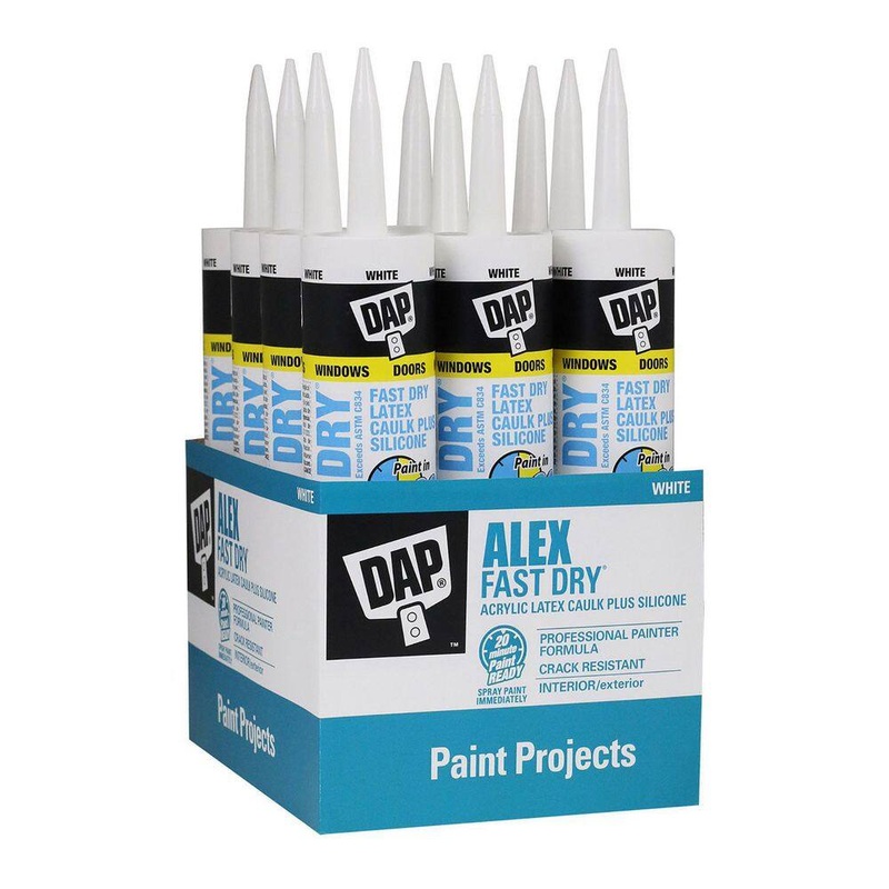 DAP 18426 Alex Fast Dry 10.1 oz. White Acrylic Latex Plus Silicone Caulk (Contractor 12-Pack) | Bigbigmart.com
