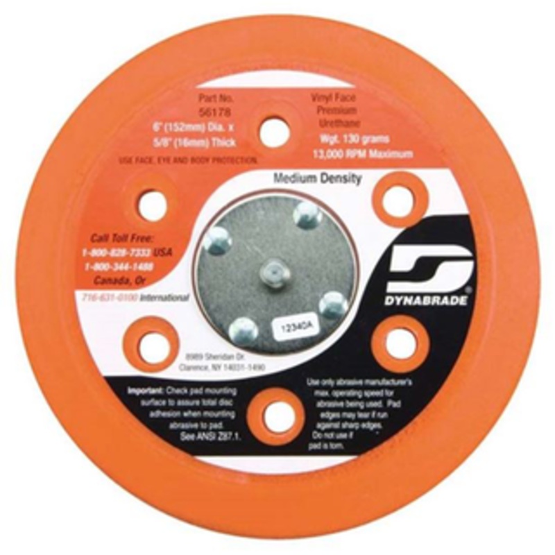 Dynabrade Random Orbital Sanding Pad, 6 Dia. Vacuum 5/8 Thickness – 56178