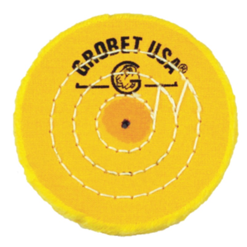 Grobet Muslin Buff Chemkote Straight Edge, 6 Diameter, 1/4 Thick, 12 Ply – 17.555