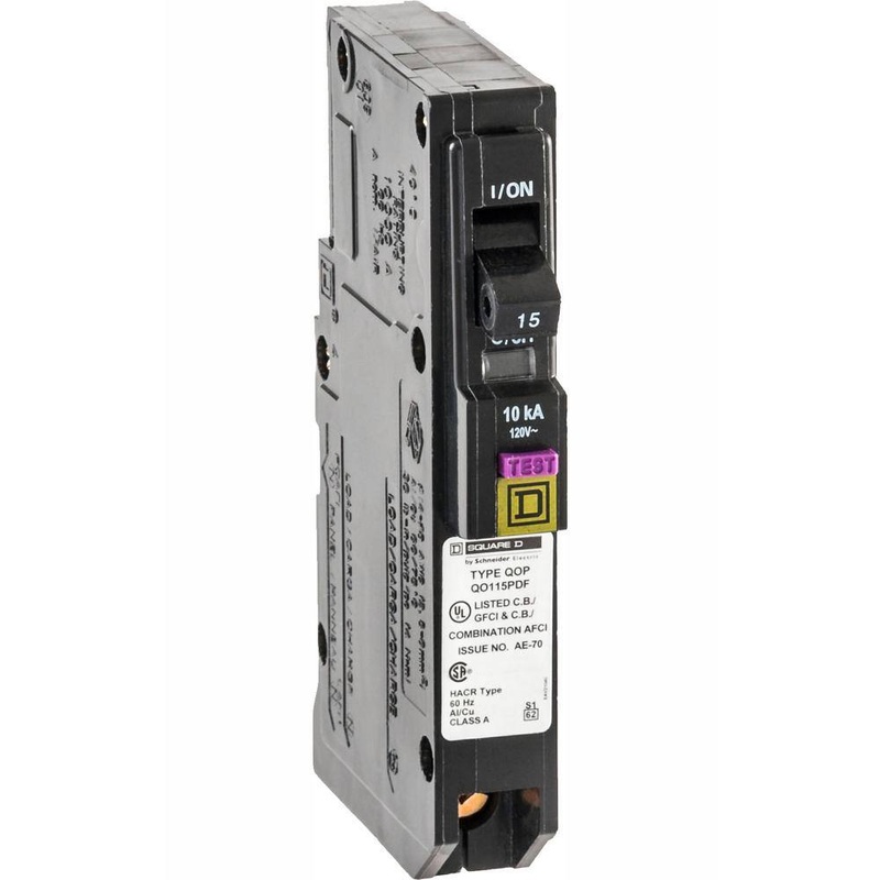 Square D QO115PDFC QO 15 Amp Single-Pole Plug-On Neutral Dual Function (CAFCI and GFCI) Circuit Breaker | Bigbigmart.com