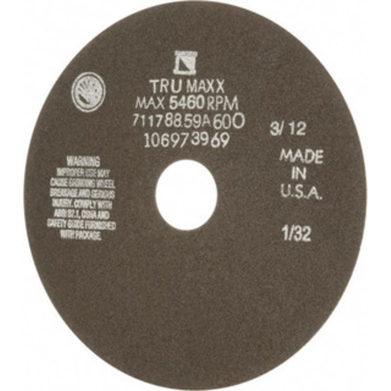Tru-Maxx 7 x 1/32, 1-1/4 Hole 60 Grit Aluminum Oxide Cutoff Wheel Medium Grade, 5,184 Max RPM, Use with Stationary Tools 910721 – 71178859
