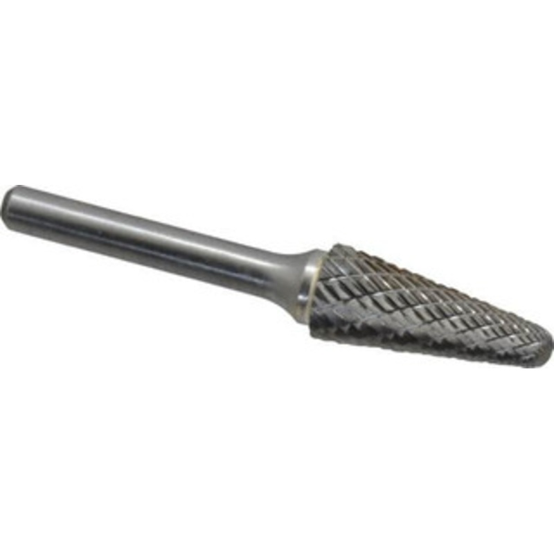 Atrax 1/2 Cut Diam, 1/4 Shank Diam, 14 Double Cut Taper Burr Radius End, 3 OAL, 1-1/8 LOC SL-4DC-ATX – 85287084