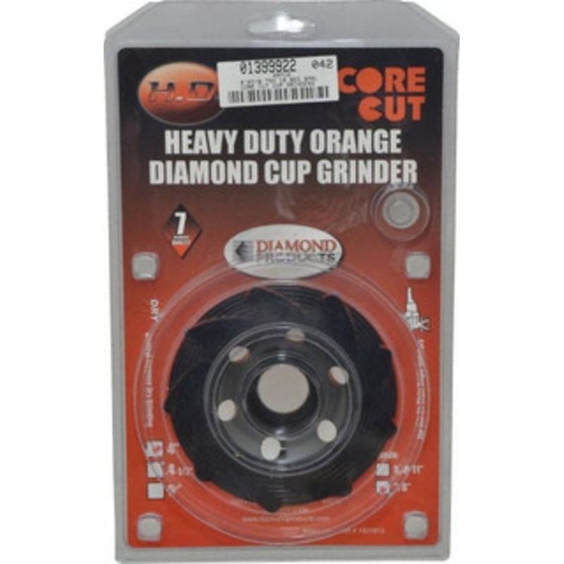 Core Cut 4 Diam, 7/8 Hole Size, 3/16 Overall Thickness, Spiral Cup Tool & Cutter Grinding Wheel Diamond, 15,000 RPM 20710 – 01399922