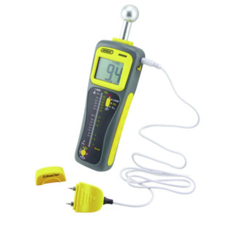 General Tool Pin/Pinless Deep Sensing Moisture Meter with Spherical Sensor and Remote Probe – MMD950