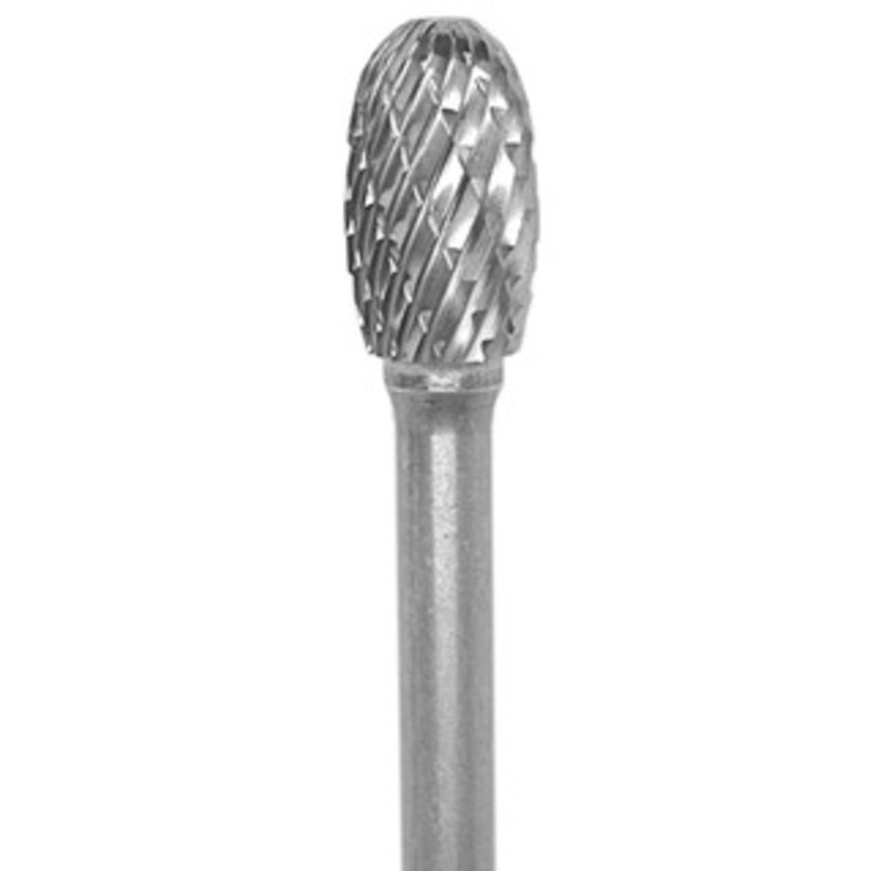 Grobet USA Carbide Oval Bear Bur SE5, 1/2 x 7/8 with 1/4 shank – 32-666SY