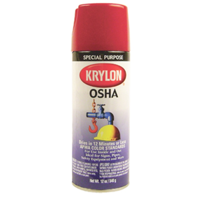 Krylon Interior/Exterior Industrial Maintenance Paint, Safety Red (OSHA) 12 Oz. – 2116