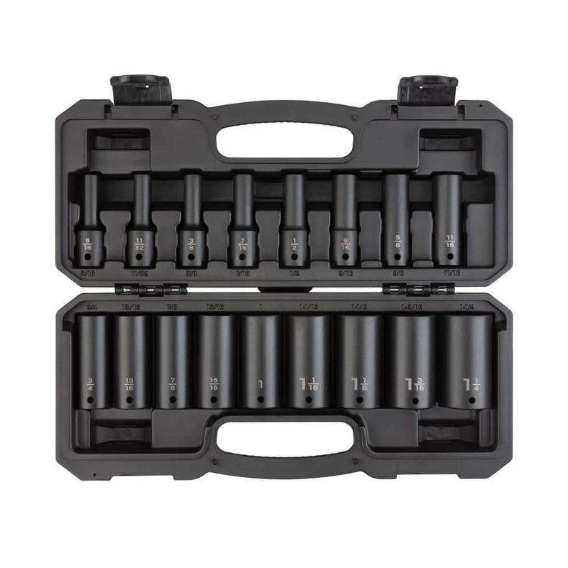 TEKTON SID92305 1/2 in. Drive Deep 6-Point Impact Socket Set, 17-Piece (5/16 in. -1-1/4 in.) | Bigbigmart.com