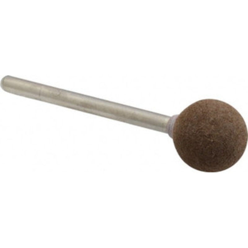 Grier Abrasive 1/2 Max Diam x 1-3/4 Long, Ball B121, Rubberized Point Medium Grade, Aluminum Oxide, Mounted B121-J3-19797 – 58130493