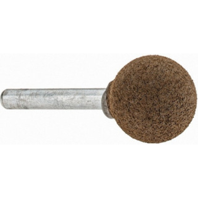 Grier Abrasive 1 Max Diam x 2 Long, Ball A25, Rubberized Point Coarse Grade, Aluminum Oxide, Mounted A25-J3-19805 – 58130576